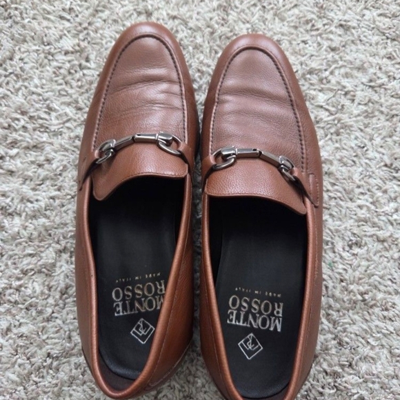 Monte Rosso Chestnut Leather Slip-Ons - Picture 3 of 5